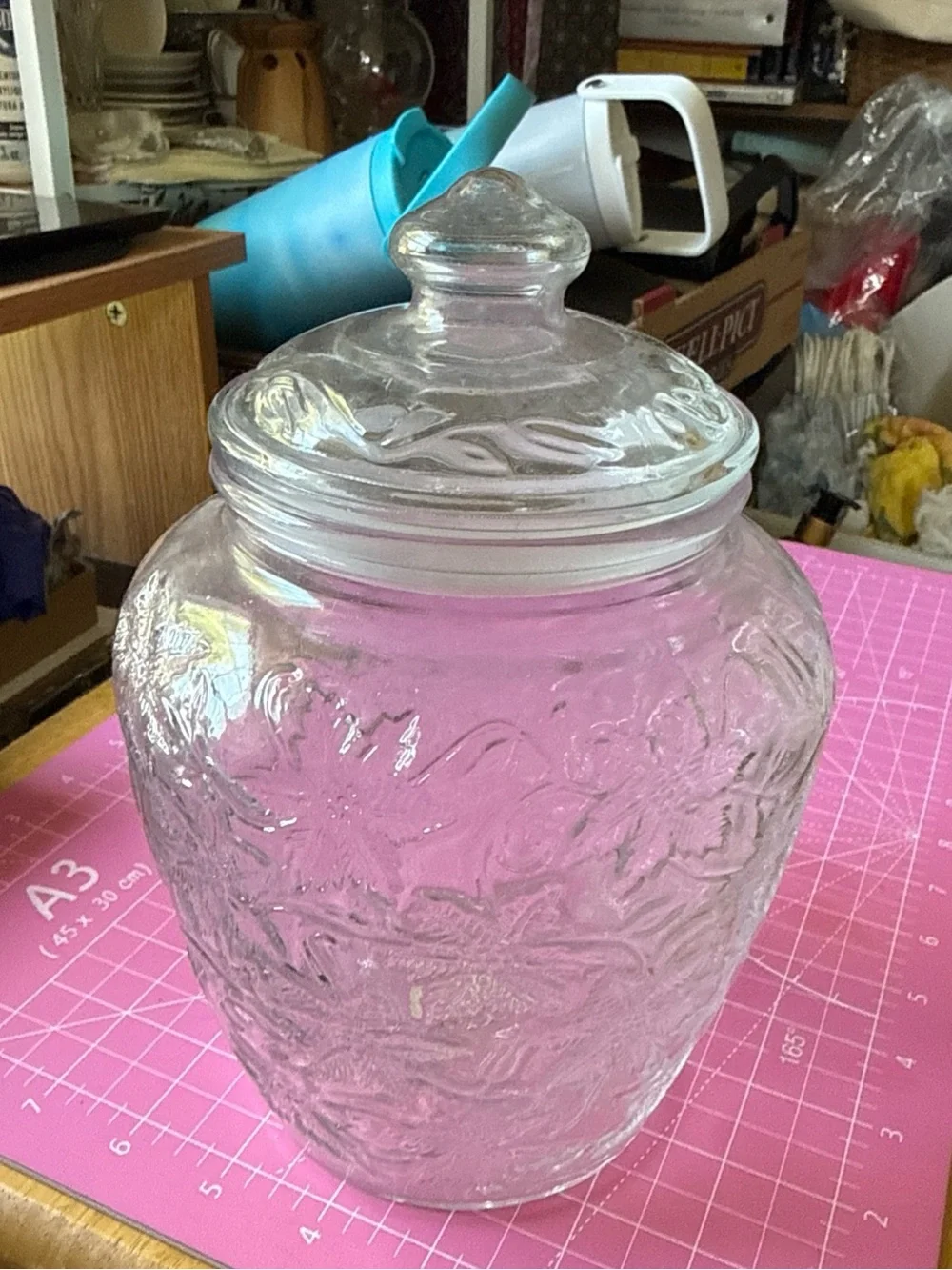 Princess House Clear Glass Fantasia Jar with Lid